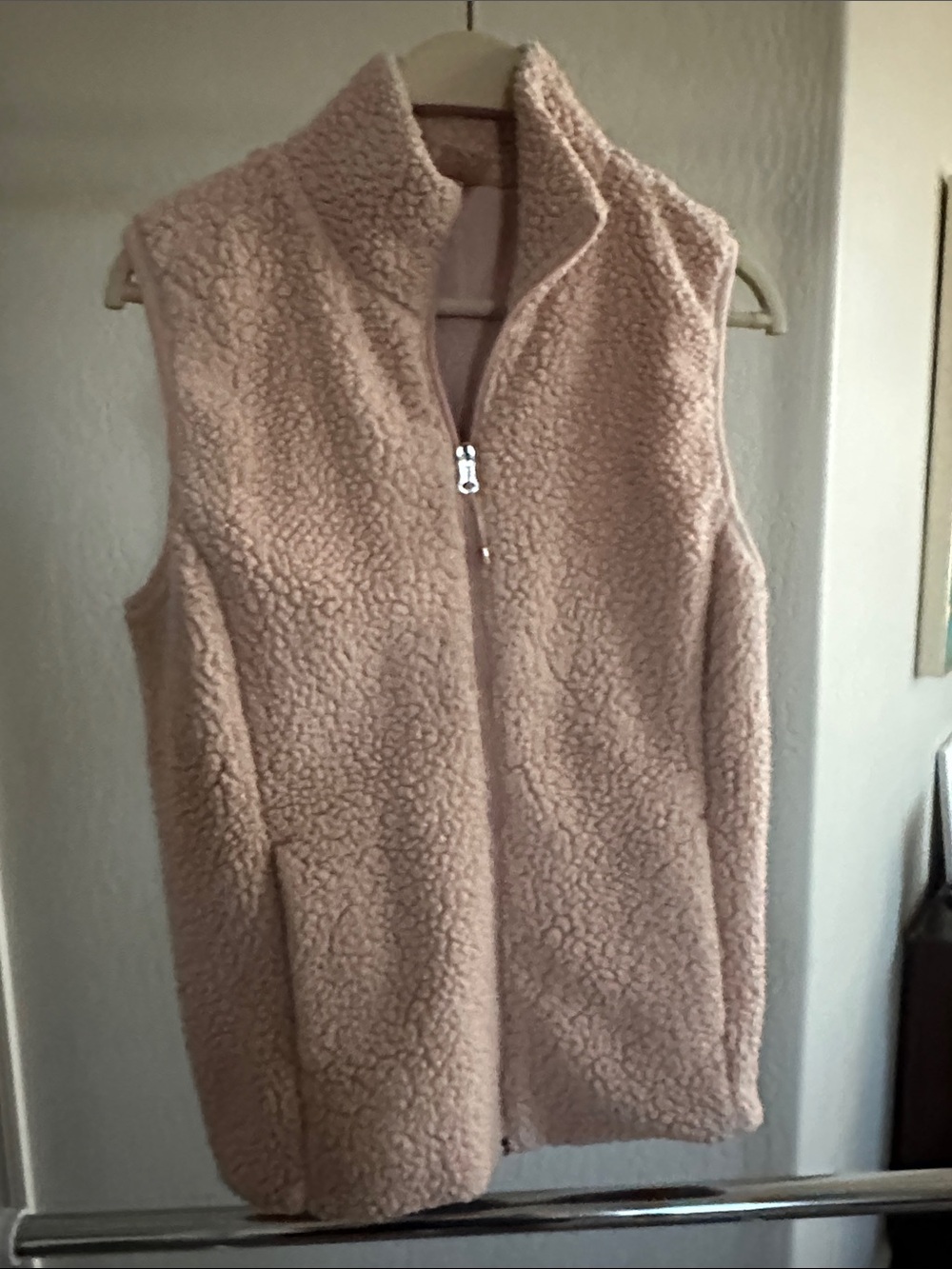 CALIA by Carrie Underwood Blush Teddy Sherpa Zip Vest